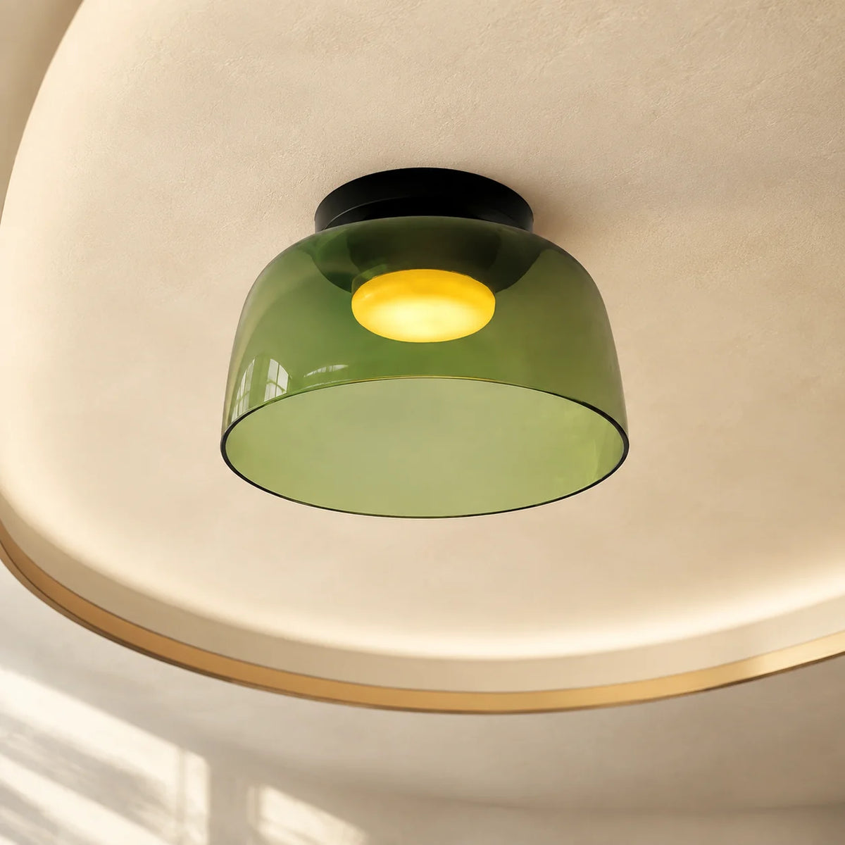 Flushmount Ceiling Light Layered Glass Integrated LED