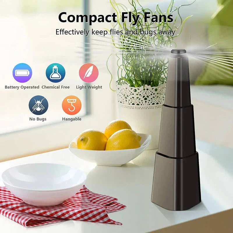 Fly Repellent Fan Holographic Blades Battery-Powered Set of 4
