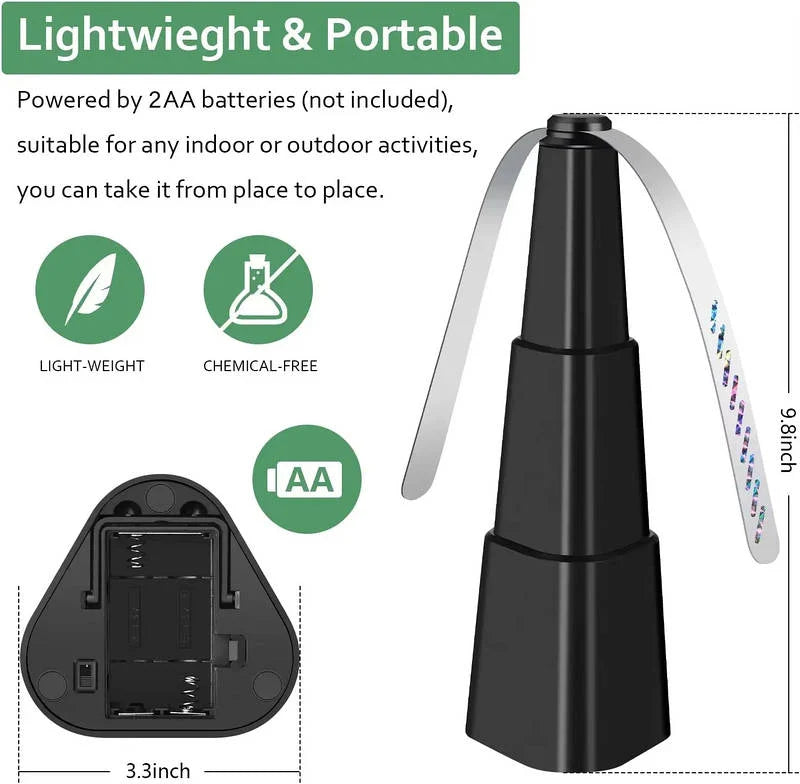 Fly Repellent Fan Holographic Blades Battery-Powered Set of 4