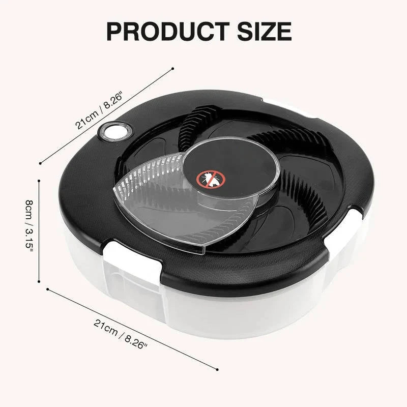 Fly Trap Rotating Arm USB Rechargeable 72-Hour Battery Life
