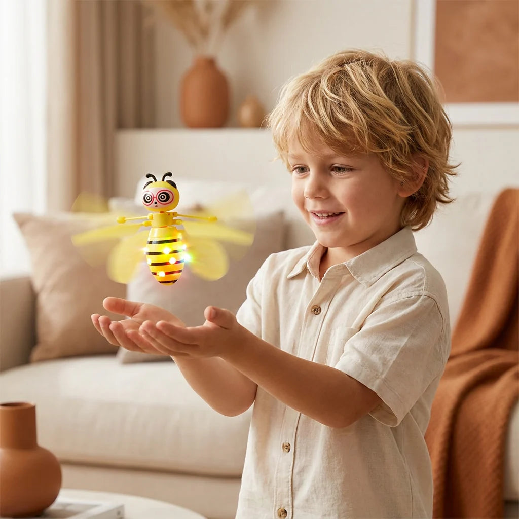 Flying Bee Toy Motion Sensor Control LED Lights & Obstacle Detection