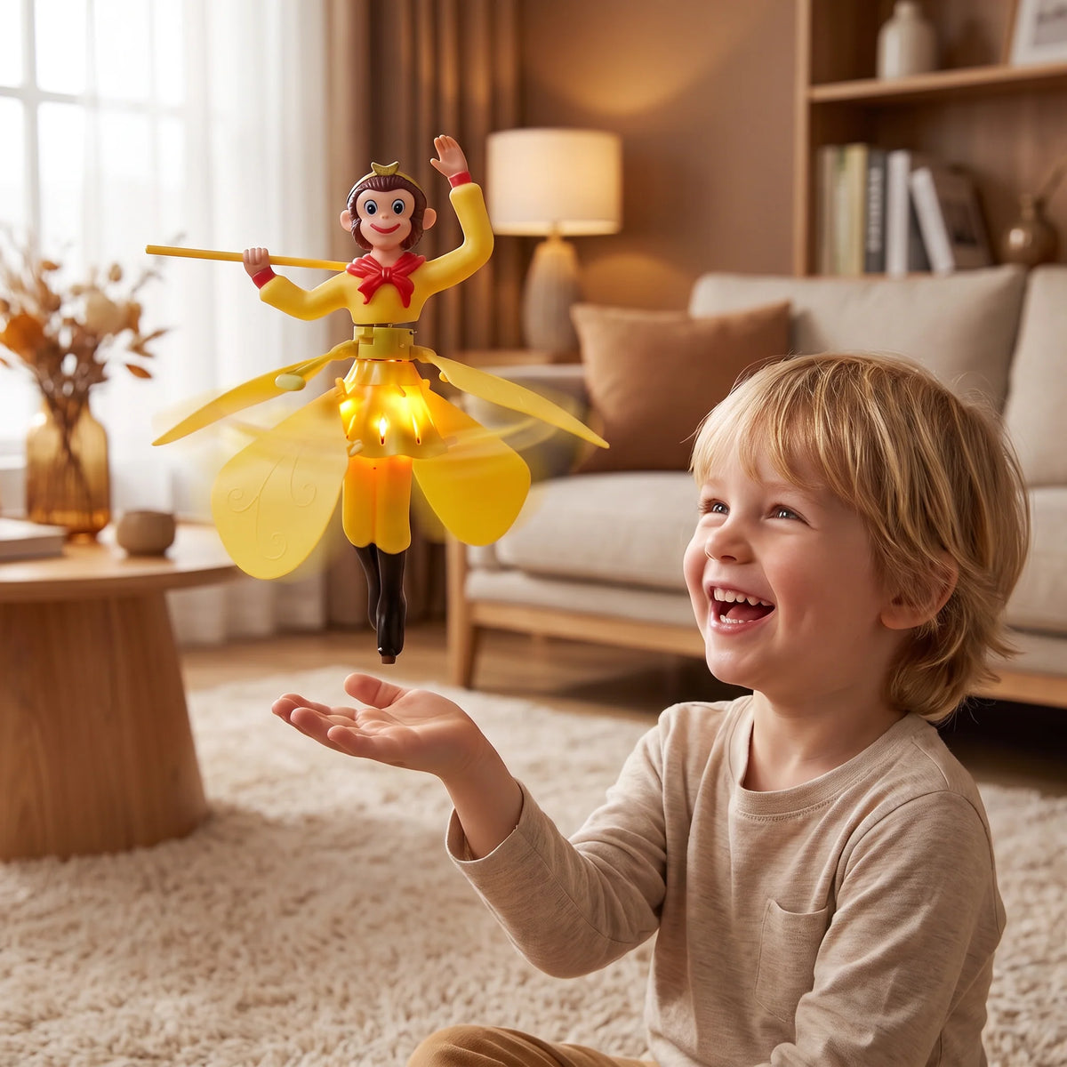 Flying Monkey Toy Motion Sensor Hovering LED Lights