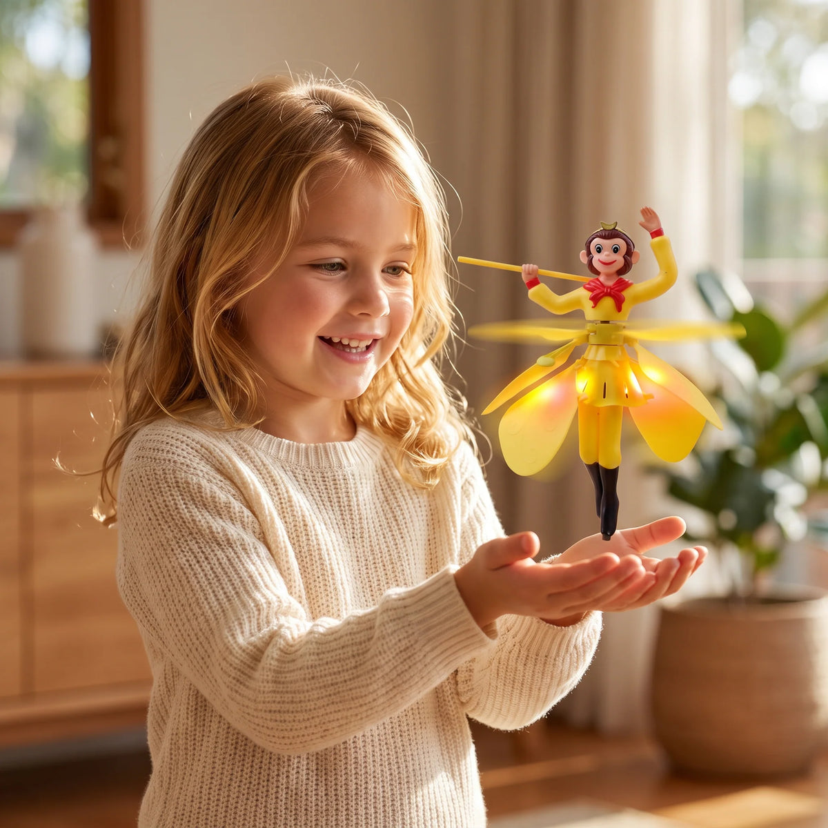 Flying Monkey Toy Motion Sensor Hovering LED Lights