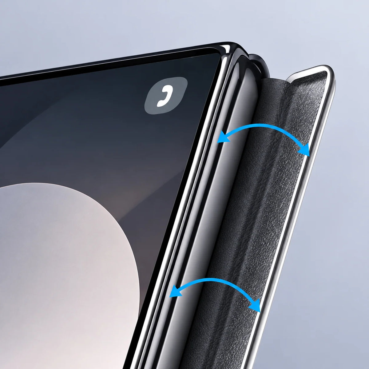 Foldable Phone Case Italian Leather Hinge Coverage Rotating Kickstand