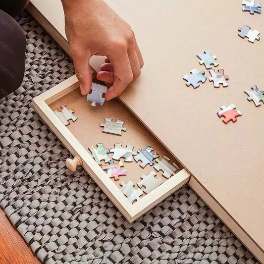Folding Puzzle Table Wooden Four Drawers Holds 1500 Pieces