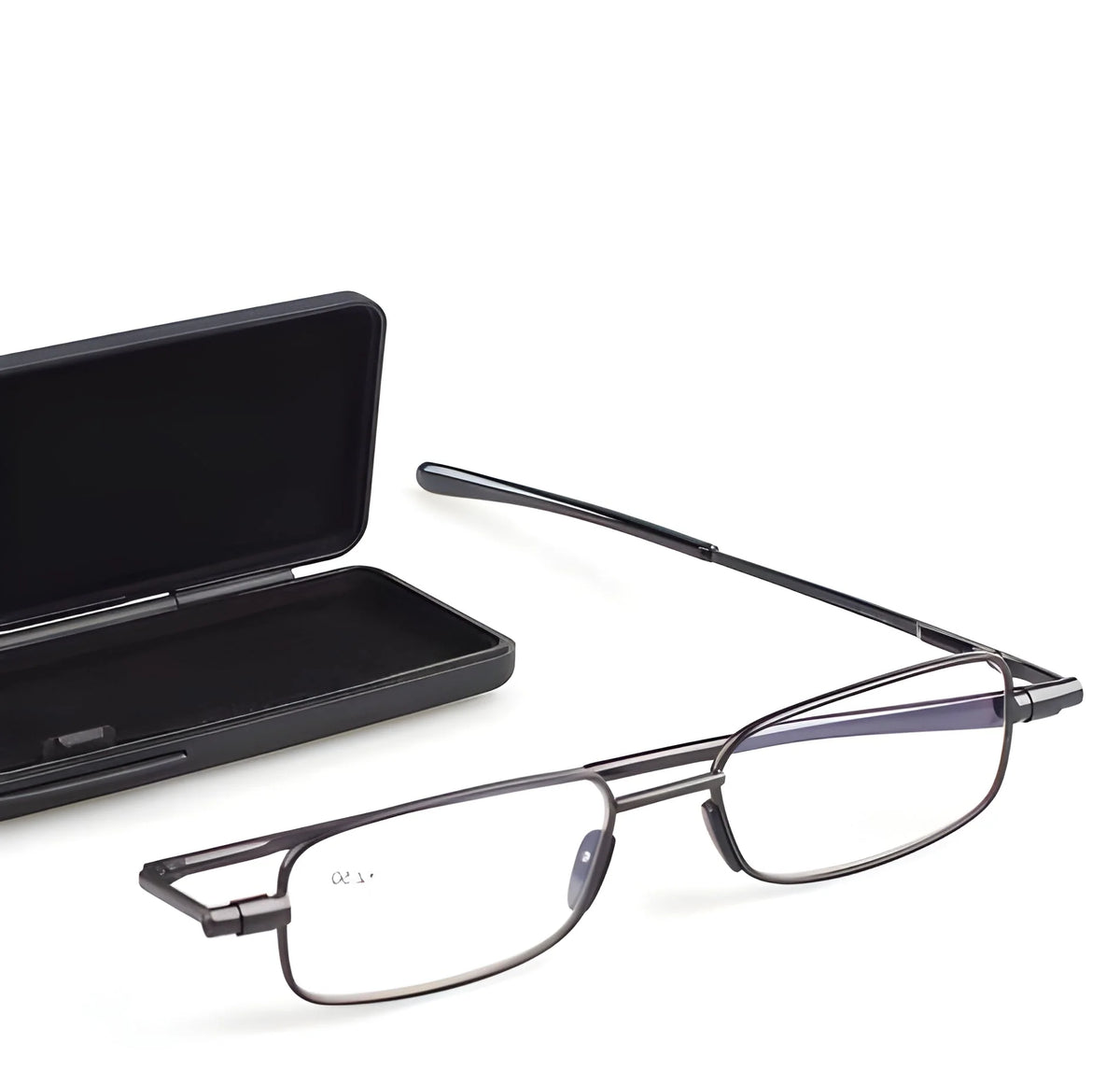 Folding Reading Glasses Stainless Steel Compact Case Included