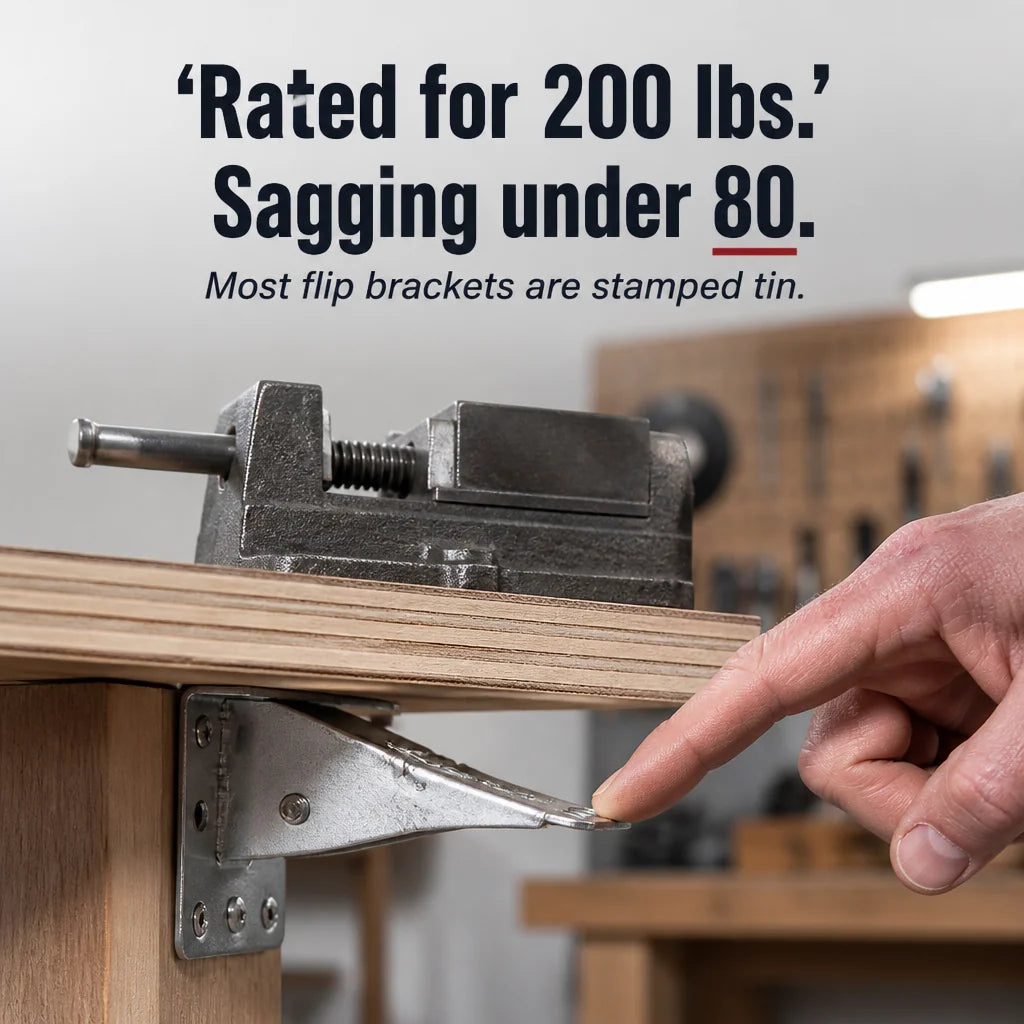 Folding Support Brackets Self-Locking 500 lb Capacity per Pair