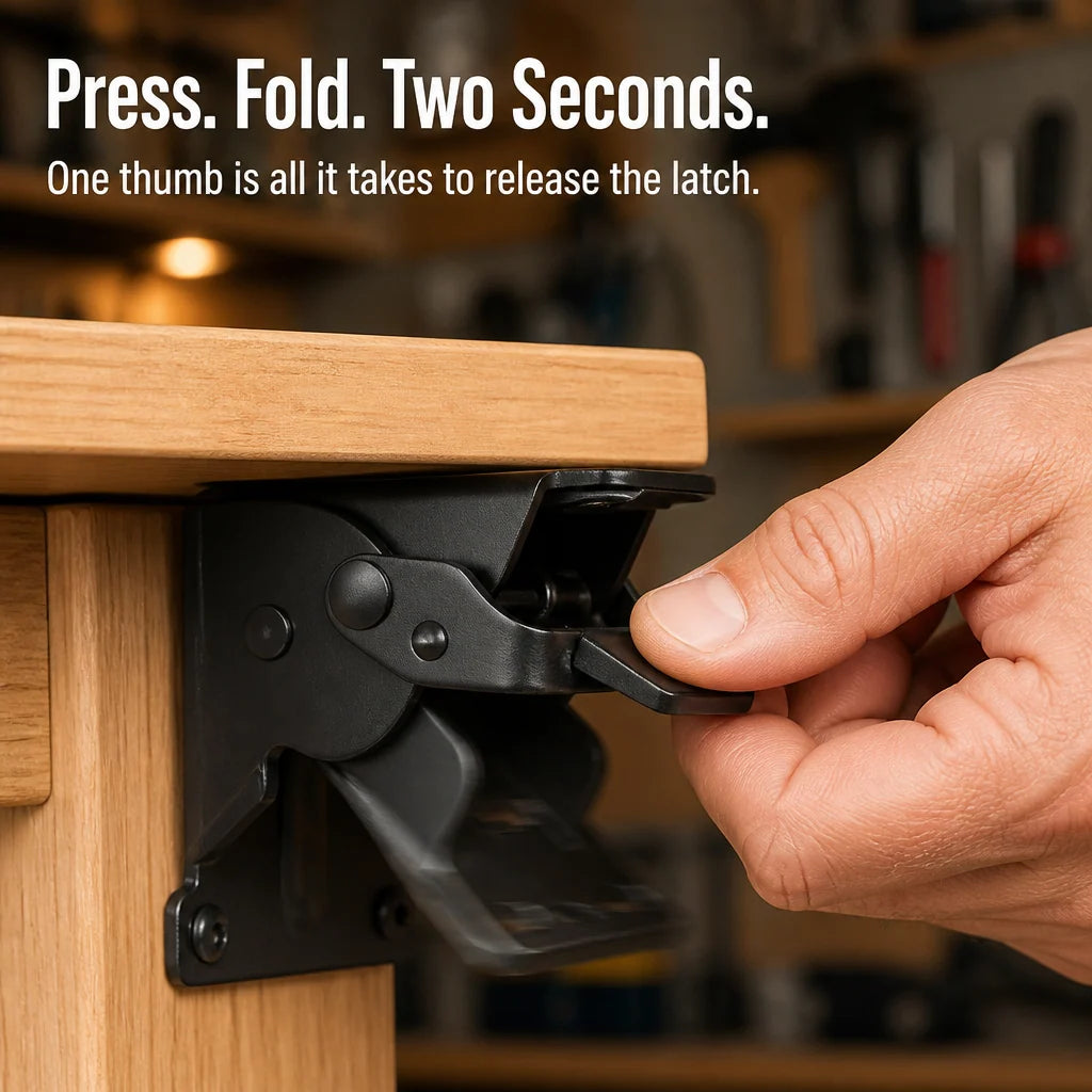 Folding Support Brackets Self-Locking 500 lb Capacity per Pair