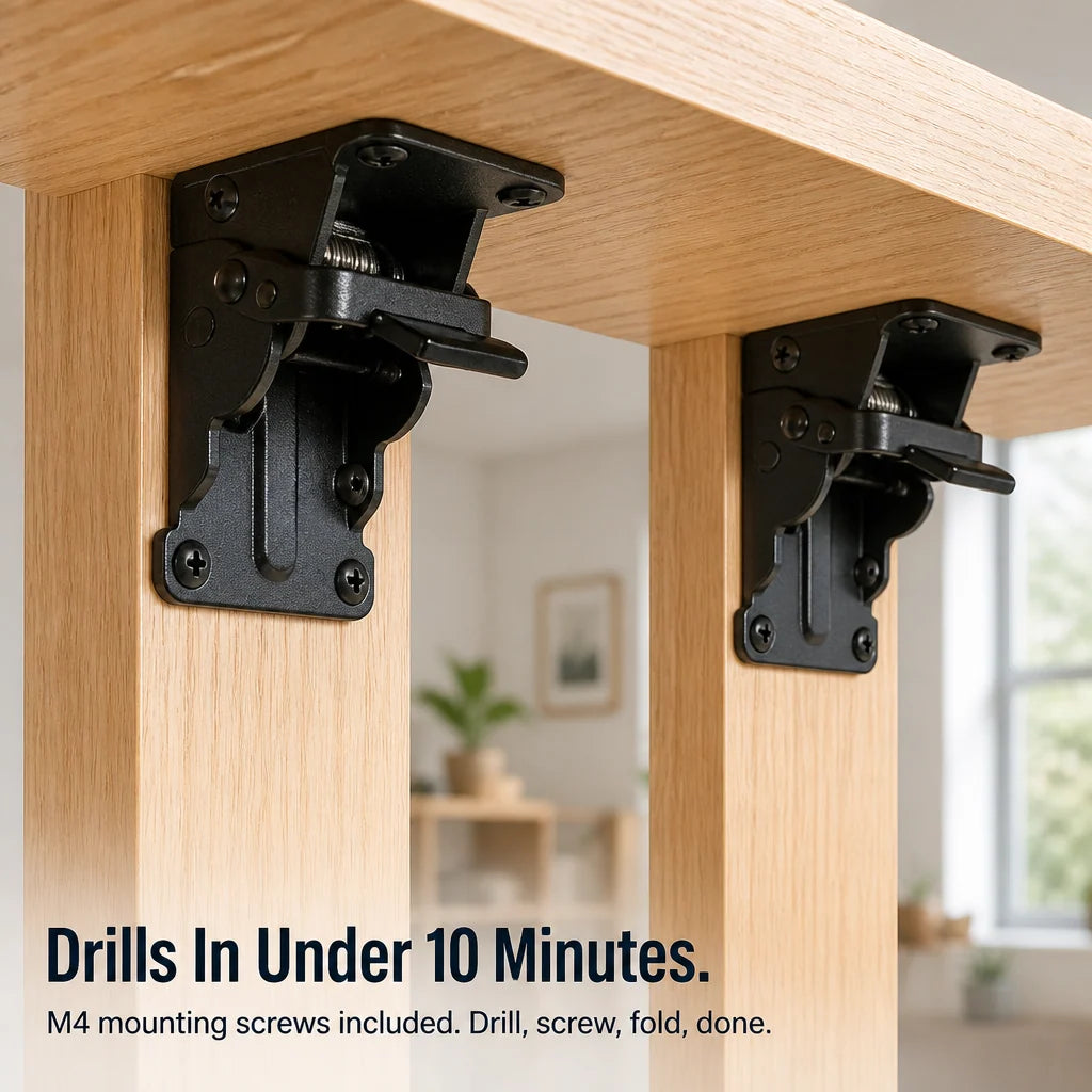 Folding Support Brackets Self-Locking 500 lb Capacity per Pair