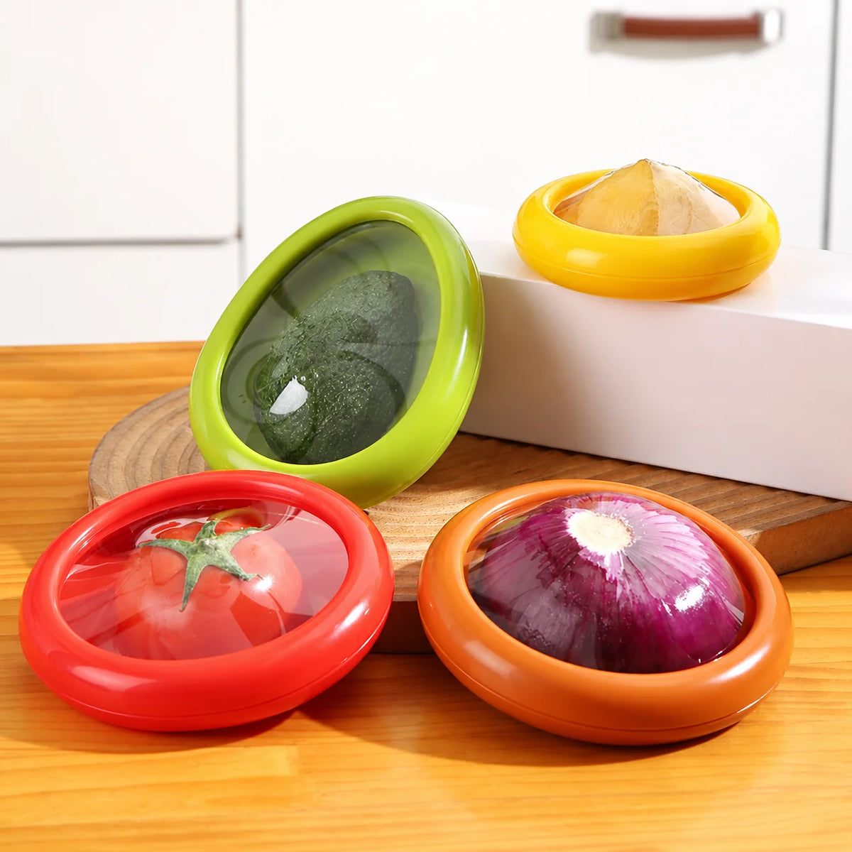 Food Covers Silicone Reusable Dishwasher-Safe Set of 4