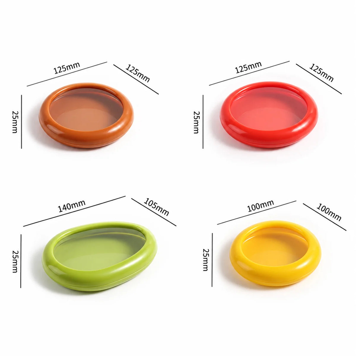 Food Covers Silicone Reusable Dishwasher-Safe Set of 4