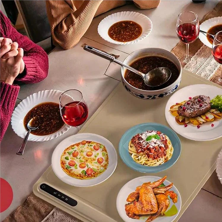 Food Warming Tray Silicone Mat 17 Heat Settings Auto Shutoff
