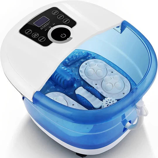 Foot Spa Adjustable Heat Bubble Massage Textured Rollers