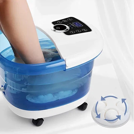Foot Spa Bath Massager Heated Water Oxygen Bubbles & Massage Rollers