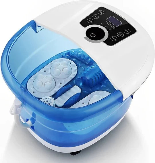Foot Spa Massager Adjustable Heat Bubble & Roller Massage