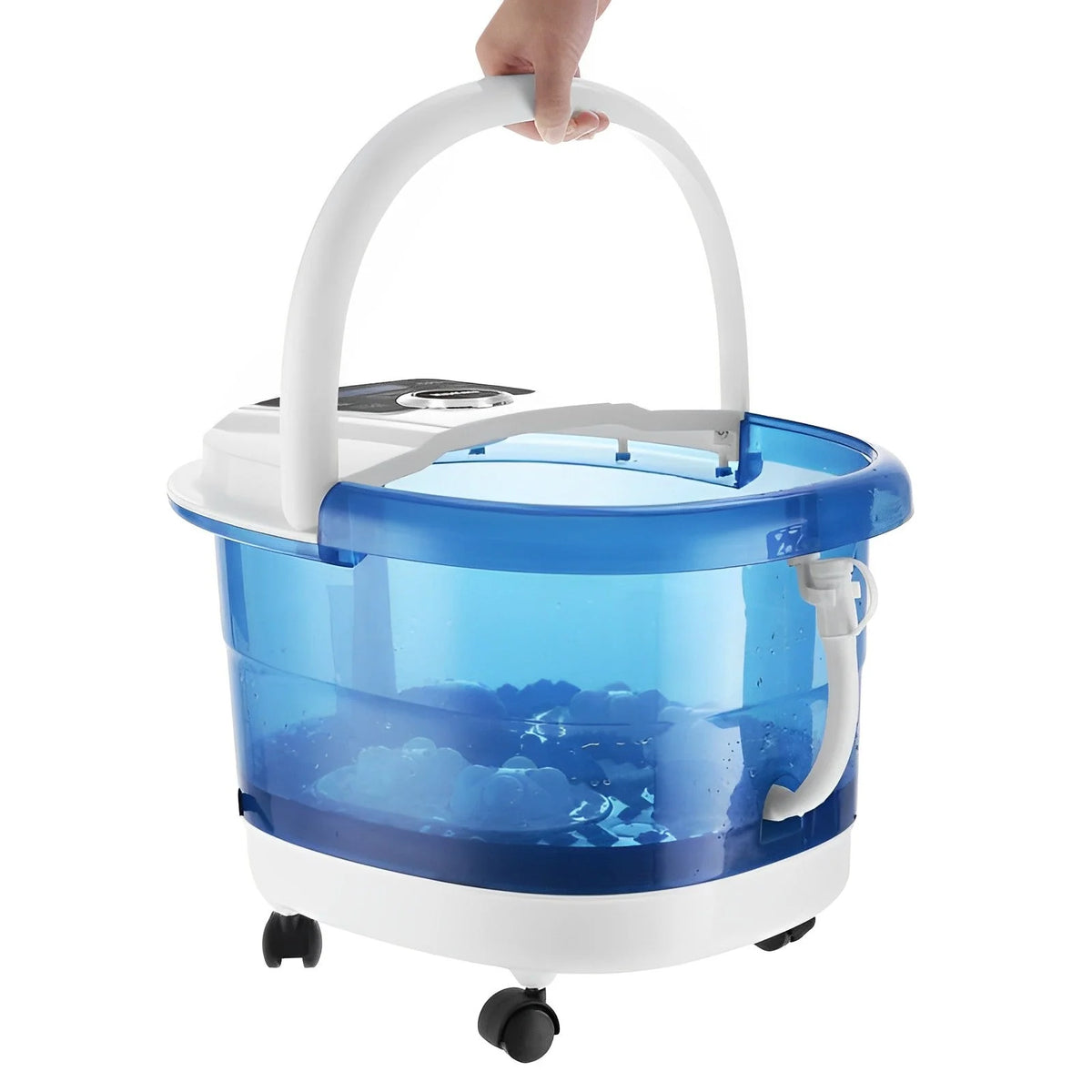 Foot Spa Massager Heated Bubble Jets Rotating Rollers & Wheels