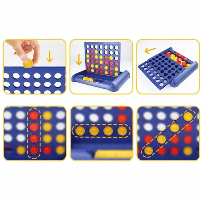 Four-in-a-Row Board Game Foldable Lightweight Portable