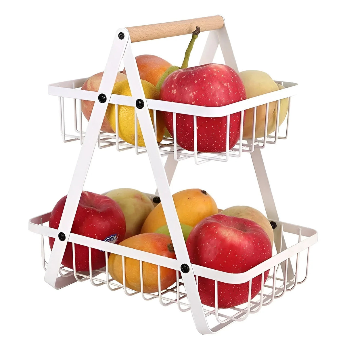 Fruit Basket Tiered Carbon Steel Space-Saving