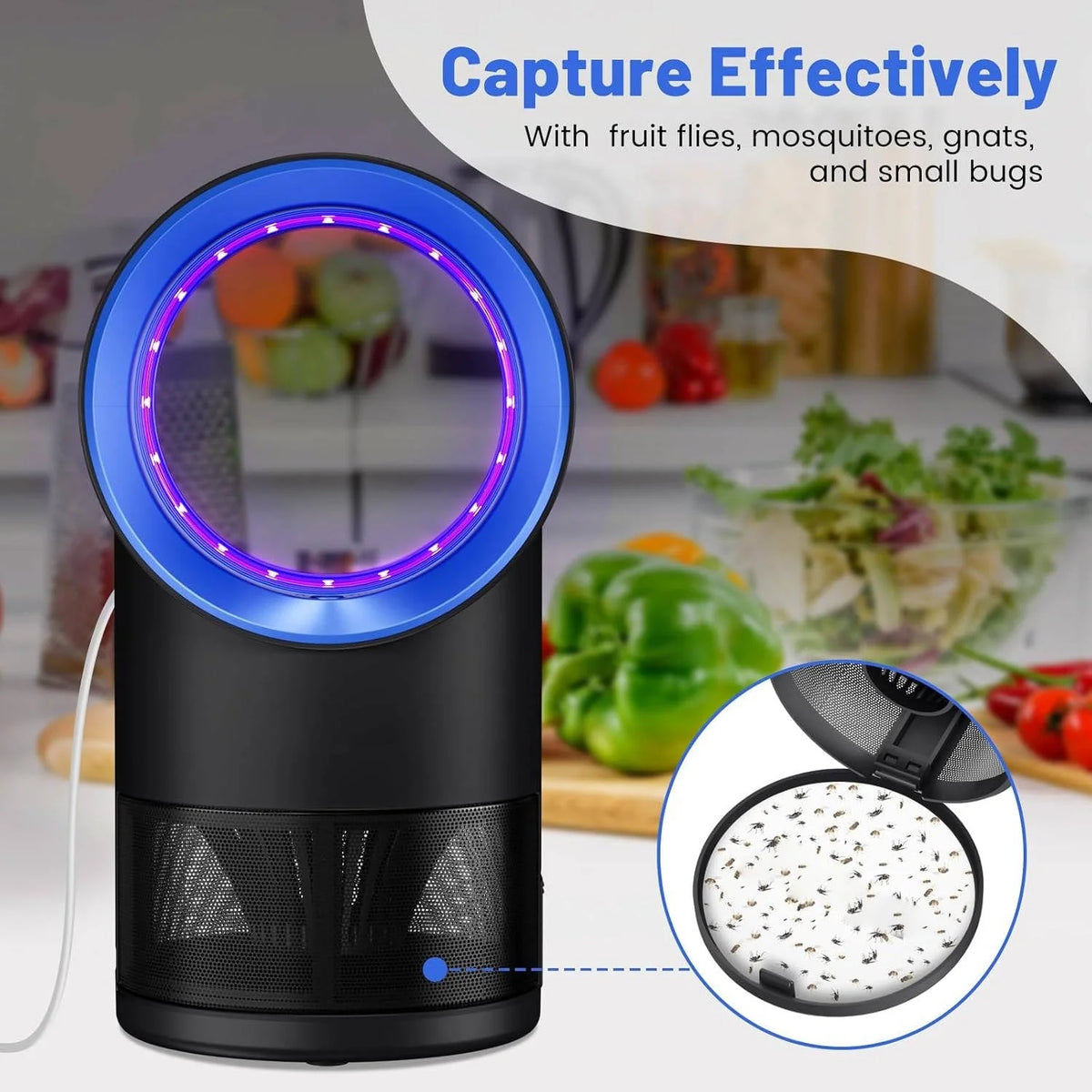 Fruit Fly Trap UV Light Suction Fan Timer