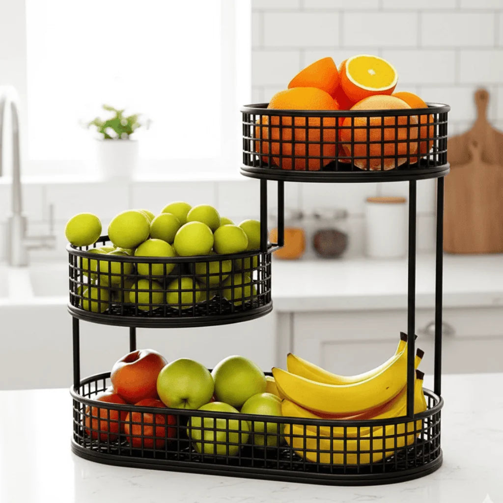 Fruit Stand Multi-Tier Metal Space-Saving