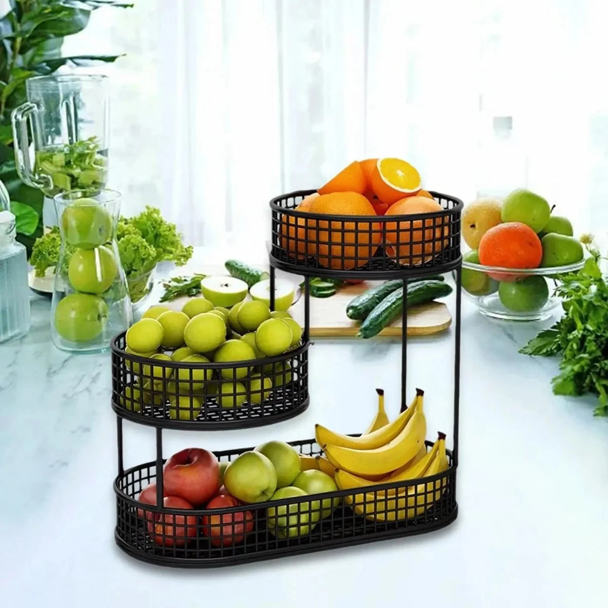 Fruit Stand Multi-Tier Metal Space-Saving
