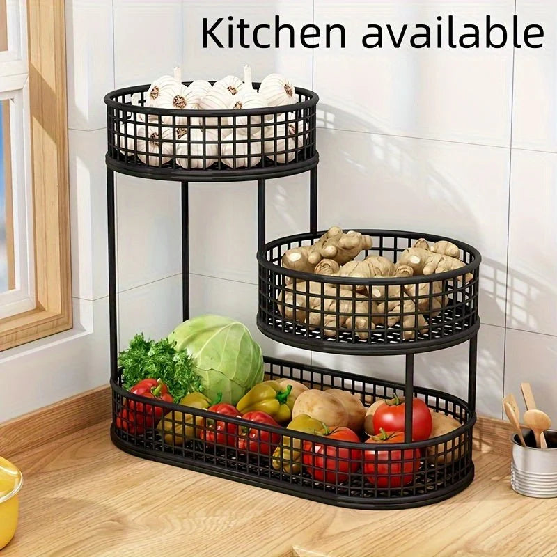 Fruit Stand Multi-Tier Metal Space-Saving
