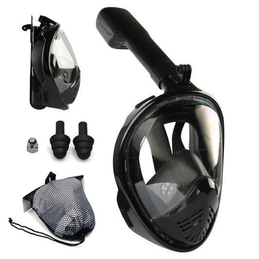Full Face Snorkel Mask 180° Wide View Camera Mount