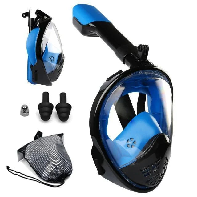 Full Face Snorkel Mask 180° Wide View Camera Mount