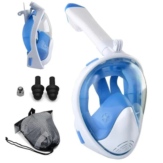 Full Face Snorkel Mask 180° Wide View Camera Mount