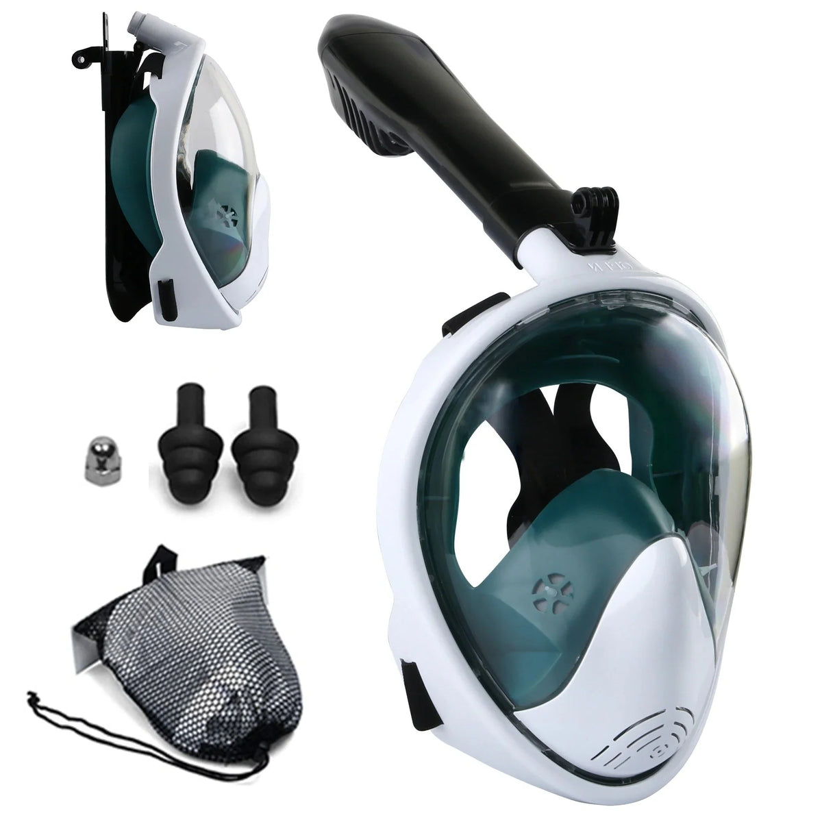 Full Face Snorkel Mask 180° Wide View Camera Mount