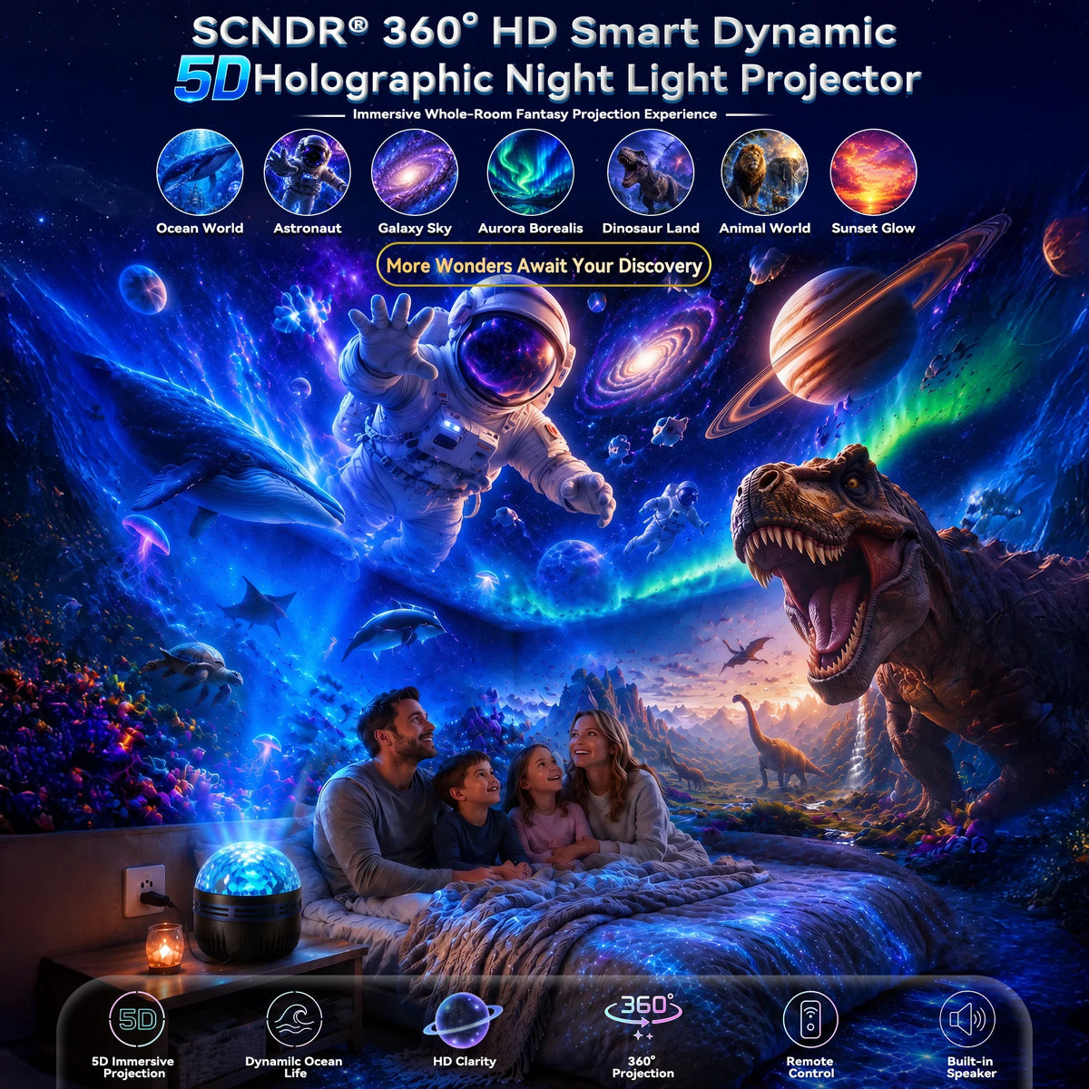 Galaxy Projector Night Light RGBW LED Flexible Gooseneck
