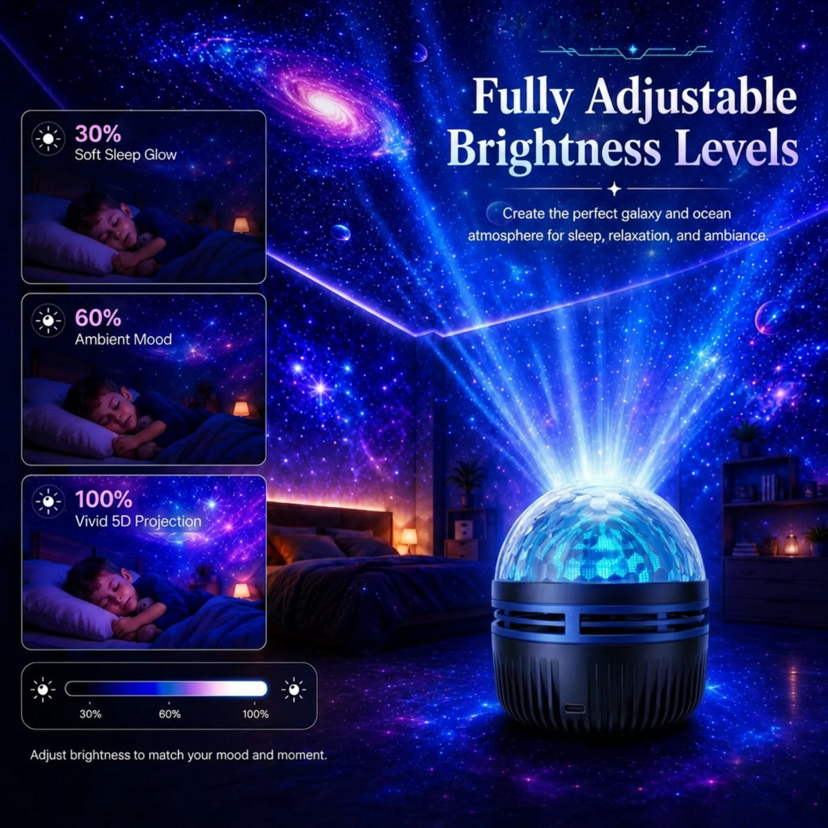 Galaxy Projector Night Light RGBW LED Flexible Gooseneck