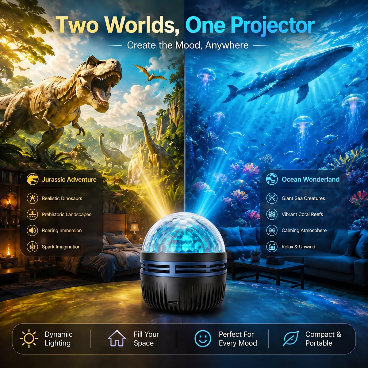 Galaxy Projector Night Light RGBW LED Flexible Gooseneck