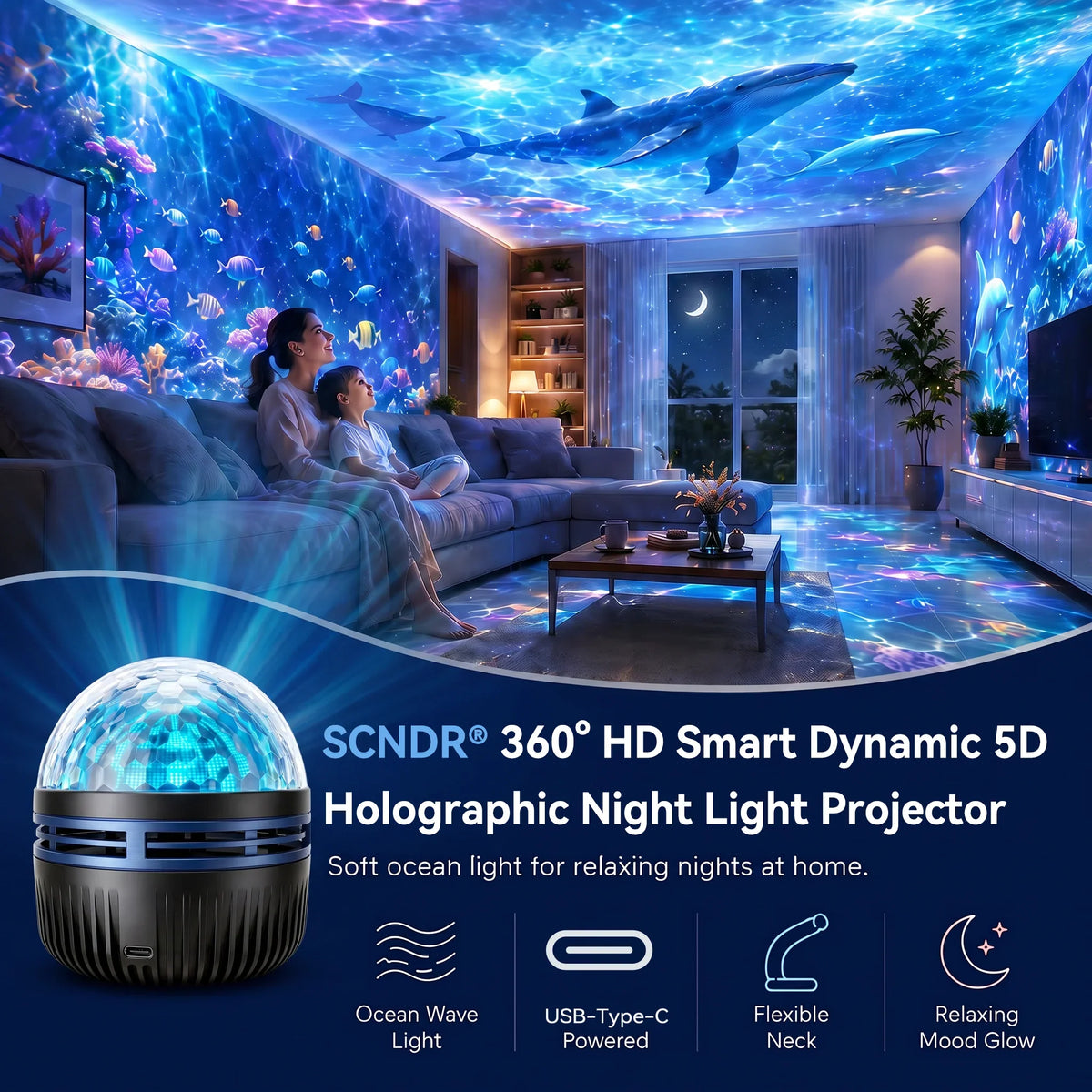 Galaxy Projector Night Light RGBW LED Flexible Gooseneck
