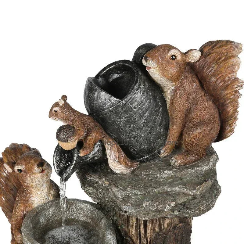 Garden Figurine Weather-Resistant Resin Duck & Squirrel