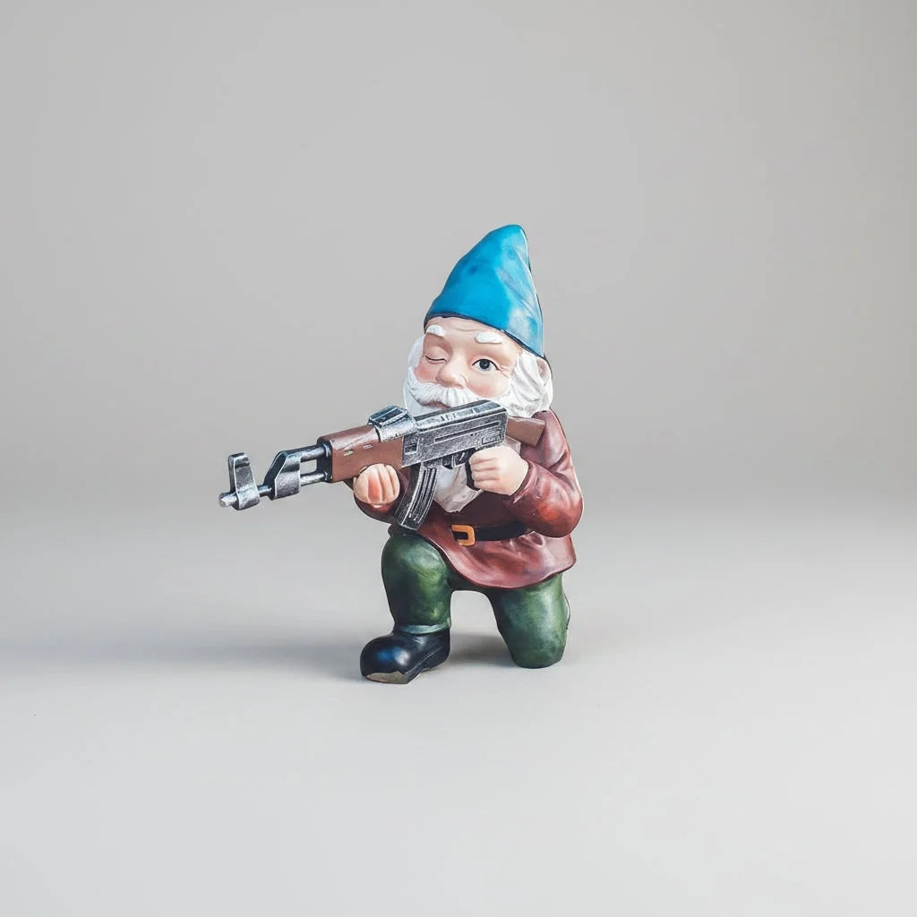 Garden Gnome Figurine Resin Tactical Design Outdoor Decor