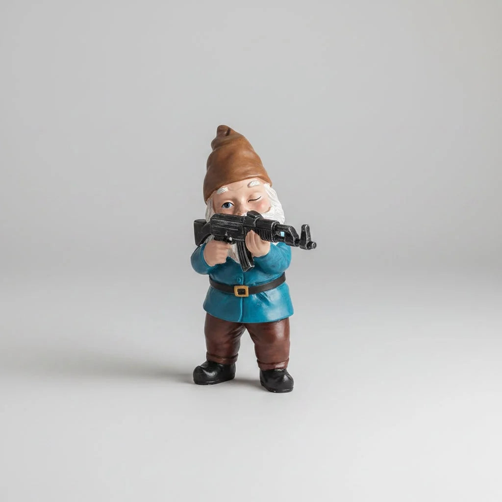 Garden Gnome Figurine Resin Tactical Design Outdoor Decor