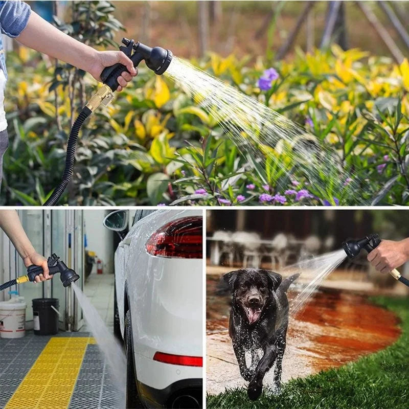 Garden Hose Expandable 8-Pattern Spray Nozzle Kink-Resistant Design