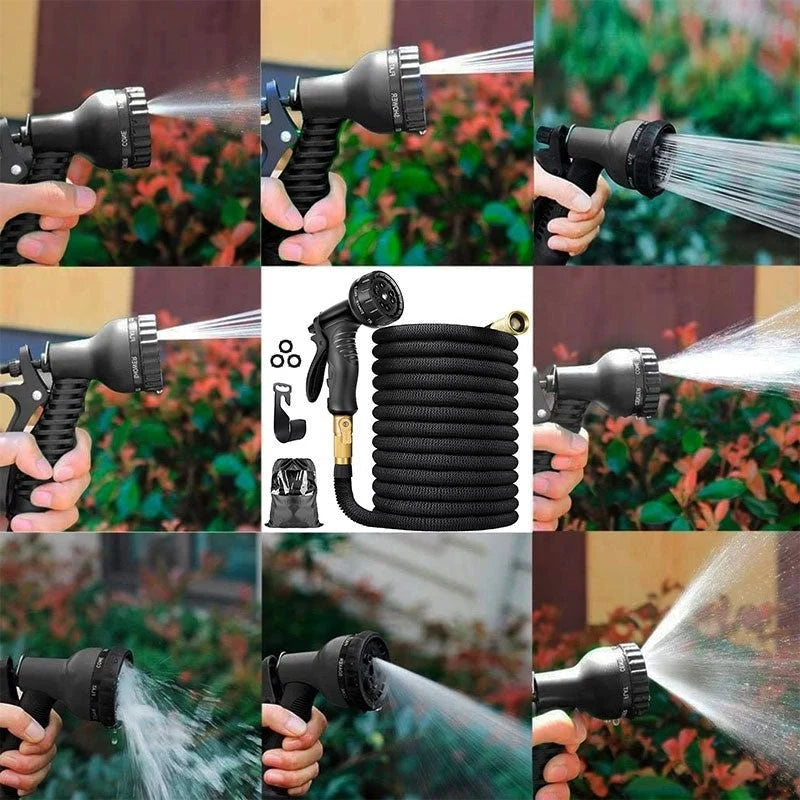 Garden Hose Expandable 8-Pattern Spray Nozzle Kink-Resistant Design