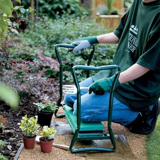 Garden Kneeler and Seat Foldable With Tool Pouch