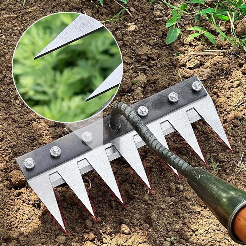 Garden Rake Head Carbon Steel Rust-Resistant Interchangeable P tines