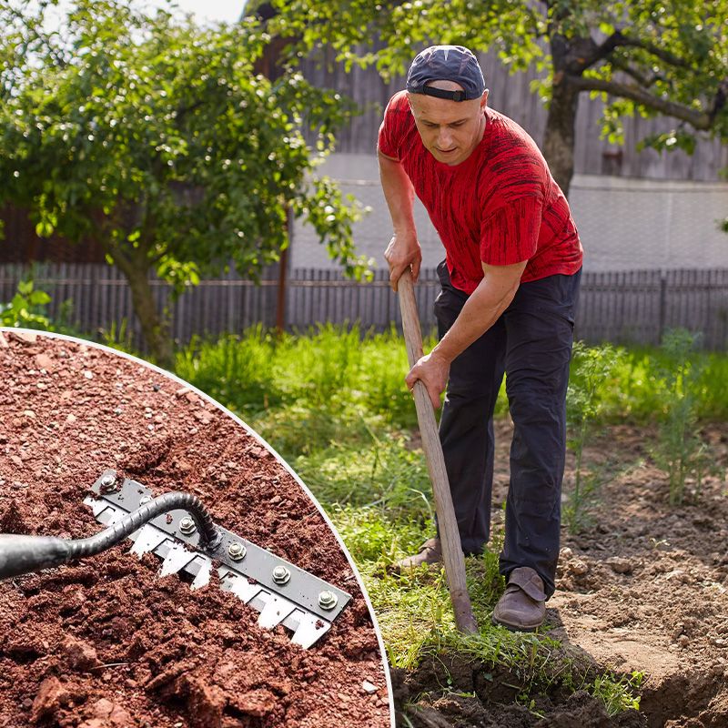 Garden Rake Head Carbon Steel Rust-Resistant Interchangeable P tines