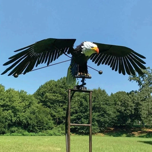 Garden Sculpture Wind-Activated Wings Powder-Coated Metal