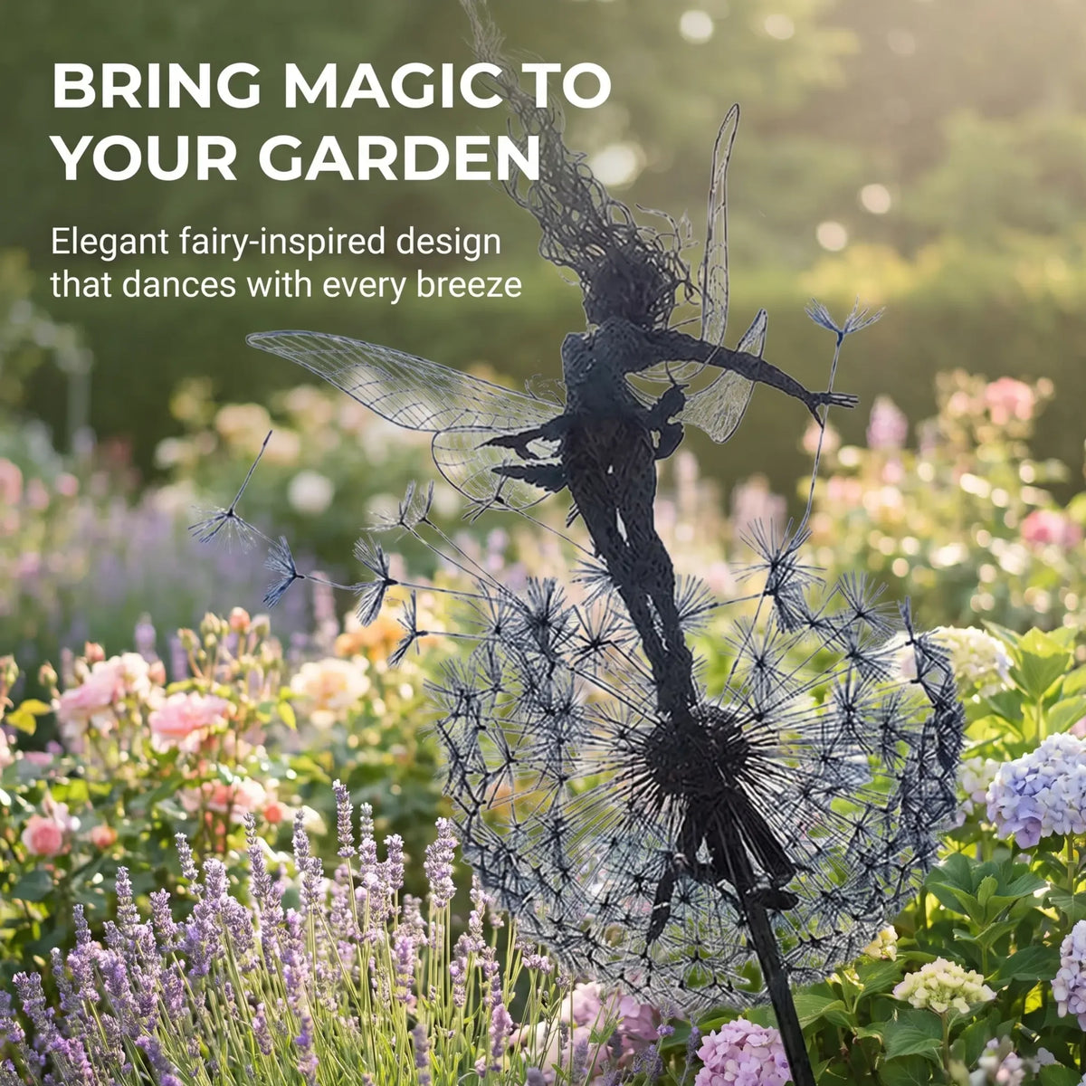 Garden Spinner Fairy Design Wind-Powered With Ground Stake