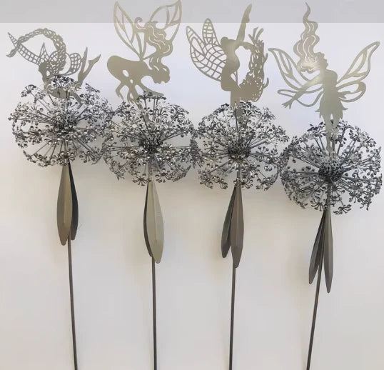 Garden Spinner Fairy Design Wind-Powered With Ground Stake