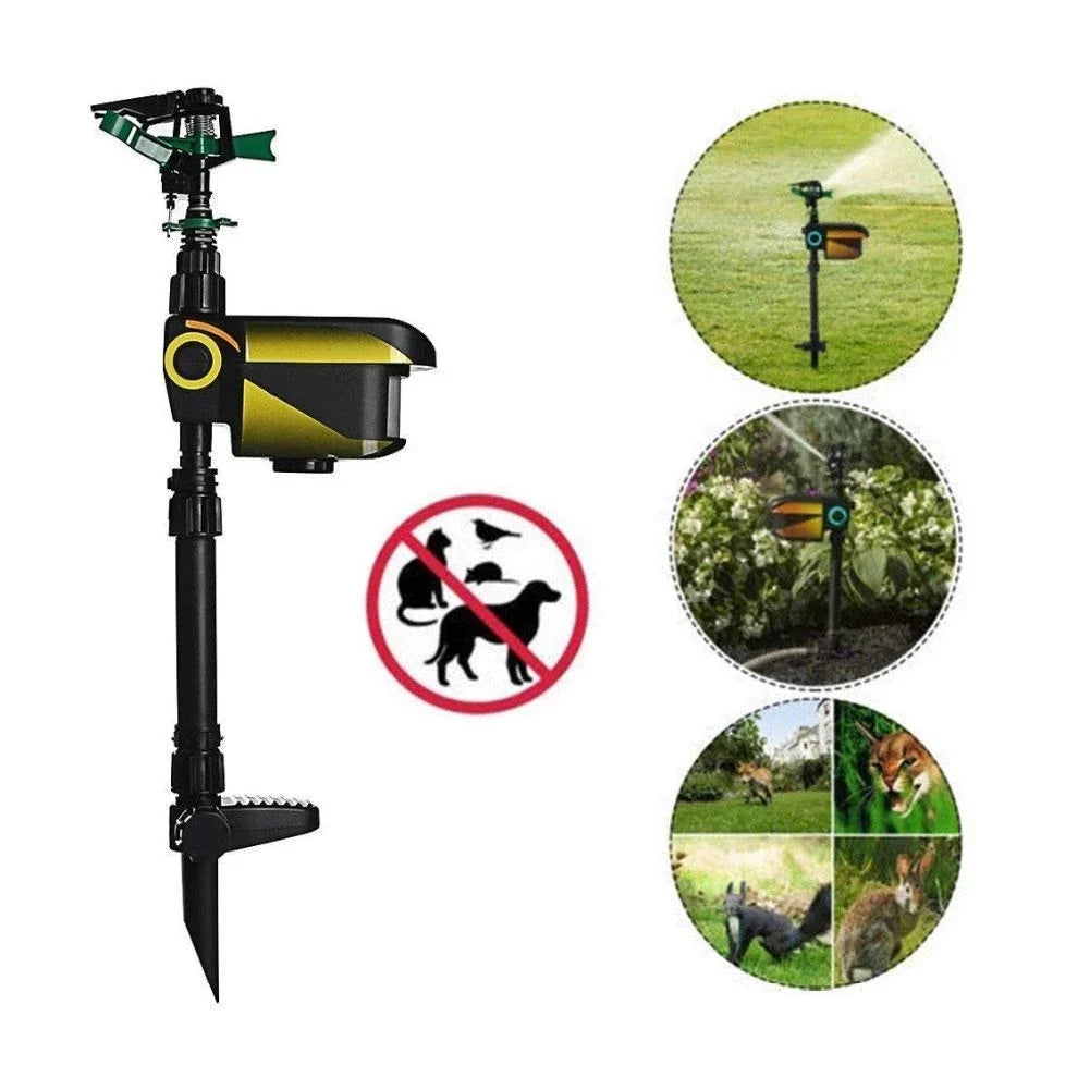 Garden Sprinkler Motion-Activated Solar-Powered 300° Rotating Spray