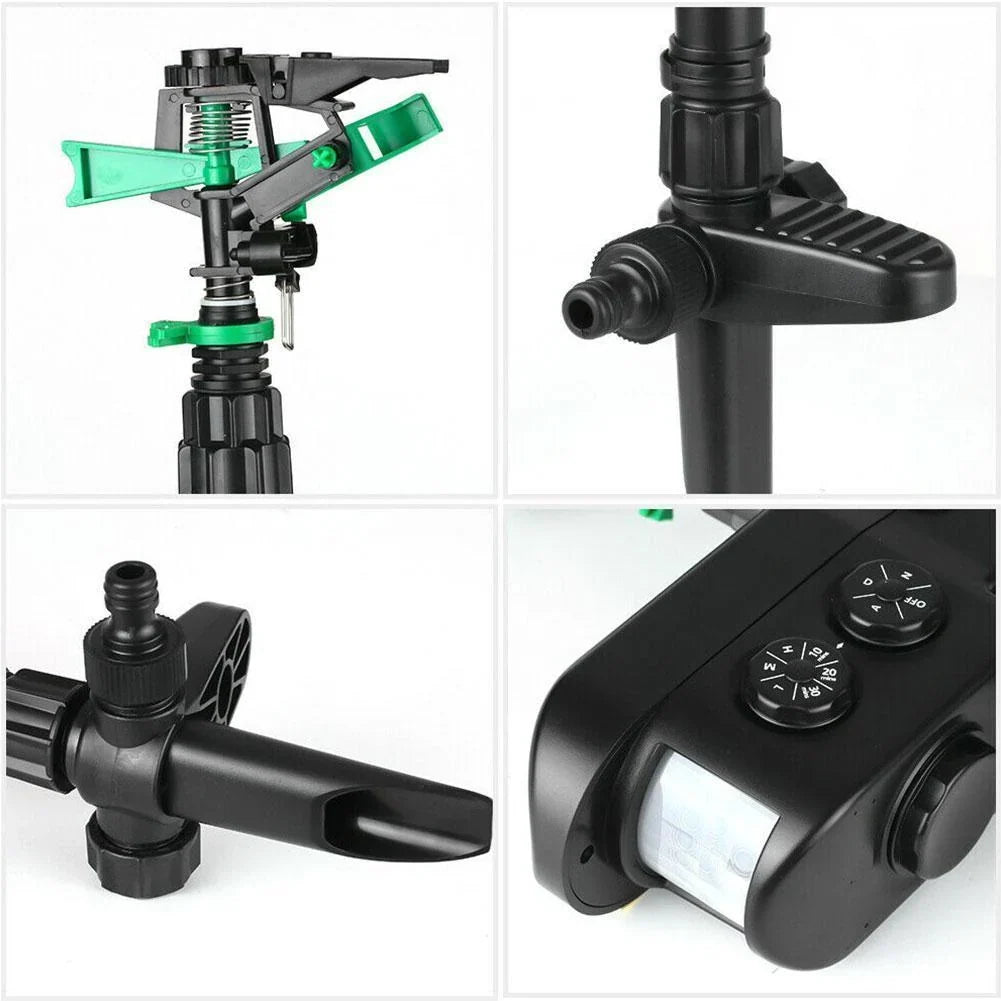 Garden Sprinkler Motion-Activated Solar-Powered 300° Rotating Spray