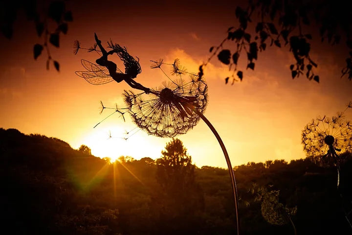 Garden Stake Fairy & Dandelion Weather-Resistant Adjustable Height