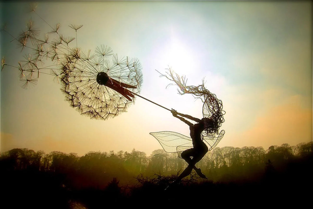 Garden Stake Fairy & Dandelion Weather-Resistant Adjustable Height