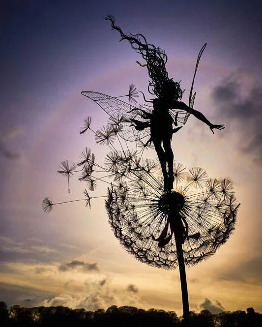 Garden Stake Fairy & Dandelion Weather-Resistant Adjustable Height